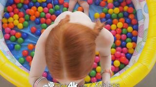 Tiny4k Tiny breasted redhead Dolly Little boned after ball pit fun