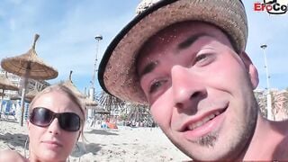 German Barely Legal anal pick up at beach for 3some ffm
