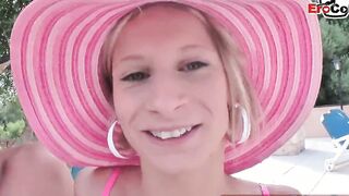 German Barely Legal anal pick up at beach for 3some ffm