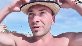 German Barely Legal anal pick up at beach for 3some ffm