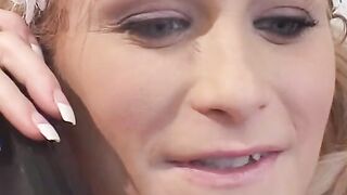 Young dude gets blow job from barely legal whore