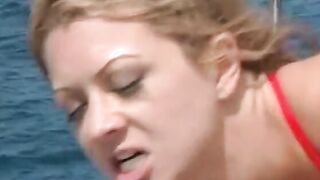 Hottie blonde turns around and gets her snatch and butt licked from behind