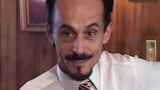 Young dark haired with pigtails fucks 2 men hardcore inside the kitchen