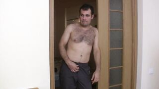 Inked big titted 19 yo Abby Kazantesev fucks long dick