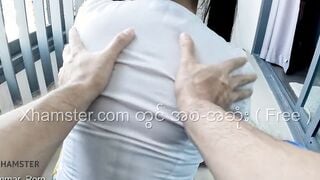 Myanmar Small Maid love to screwed while washing the clothes
