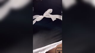 Maid service to the room! Yarn g-string