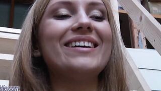 Young blonde blows off grandpa and swallows his cum after a Hot boned