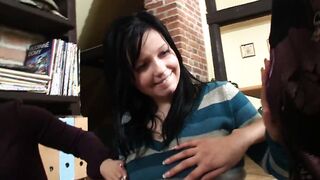 3 lesbians boned each other on the living room floor