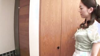 Japanese MILF has sex with her daughter's BF and comes inside his mouth fucking a toy