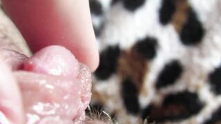 Intense close up on my big clitoris bj pulsating