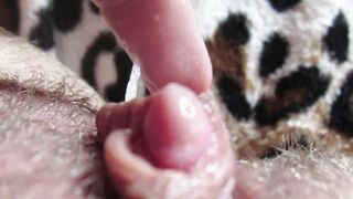 Intense close up on my big clitoris bj pulsating