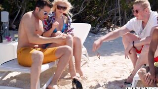 VIXEN Lifeguard Allie hooks up with guest on homemade beach