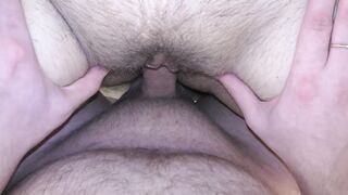 point of view: Slutty ex-wife stretched her legs for bareback sex with a older tiny dick and got