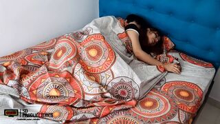 My stepsister couldn't sleep alone and she went to my bed to feel company