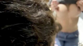 We surprise the neighbors by sucking off his penis and eating his semen