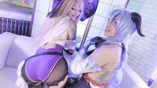 Lisa and Ganyu from Genshin banged! Leah Meow