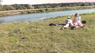 Wild beach. Nudist beach. Public on bank of river gf fucks doggy style super sexy hot mom Frina. Oudoor. Ouside. Nude into outside. Sex into outdoors