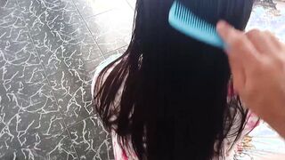 Amazingly Hot game with my eighteen-year-mature niece: She wants me to comb her hair and into return she lets me fucked her through her rich pure cunt, I accidentally impregnated her