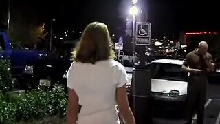 Turned On big tit bitch blows and fucks hung stud outside