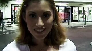 Turned On big tit bitch blows and fucks hung stud outside