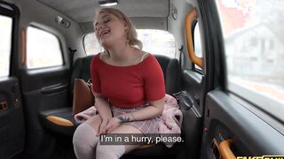 Fake Taxi Blonde gets her jugs and booty out before getting plowed for a faster rides