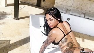 Long ass Hispanic fucks her man african friend