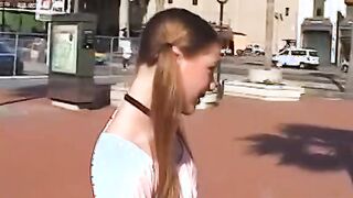 Sexsual little nympho faced severe problems and she had to clutch at a straw begging stranger