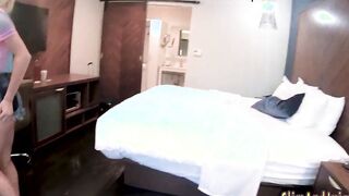 Huge booty blonde sucking off cock