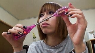 Japanese cougar called the owner of the Sex Shop to performance her the vibrators he has