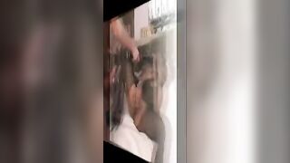 eastern thot inside fishnet loves having fun with dildos