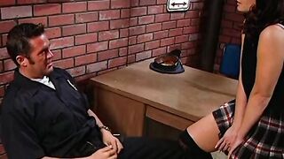 Amazingly Hot 18 yo dark hair was taken to police station to gives testimony
