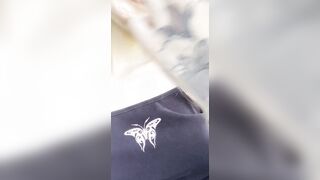 Squirting on a outdoors balcony!