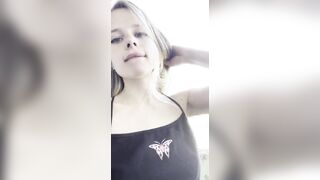 Squirting on a outdoors balcony!