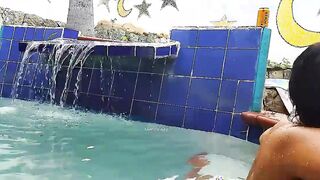 Punjab AND young boy into the pool
