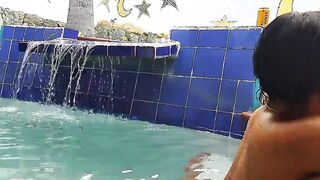 Punjab AND young boy into the pool