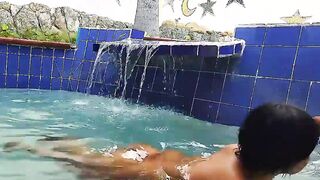 Punjab AND young boy into the pool