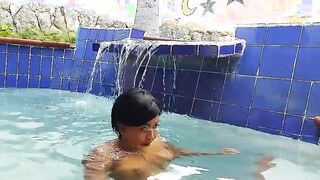Punjab AND young boy into the pool