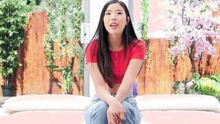 oriental cunt with mouth with stunning bushy vagina fucks a bro she just seen during a modeling audition