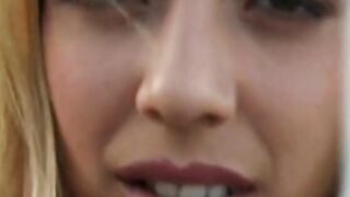 Blondie takes a hot tub then gets screwed by a dude inside bed