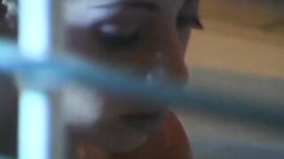 Blondie takes a hot tub then gets screwed by a dude inside bed