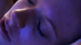 Young blonde smiles as she gets screwed doggy style inside bed
