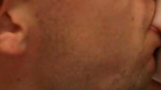 Shorthair red head has a shower then gets banged! by a stud into bed
