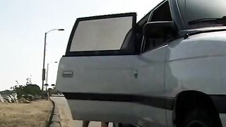 Guy picks up a young bimbos with his vehicle and takes her home to use as