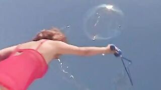 Dirty Bae gets a wooden pole into her booty before deep throating bro's penis