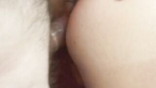 Adorable dark hair blows the shrimpish cock of an unsexy dude