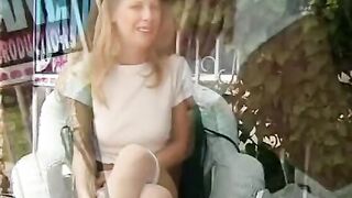 Blonde tries to ace the test ride a huge dick of her professor poolside