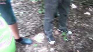Skank sucks strange dicks on a rest area and swallows sperm and piss!