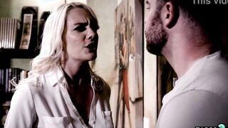 Long boobed blonde matchmaker Kenna James fucking a bro to convince him