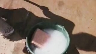 Pony tailed coed fucks hunk outdoor