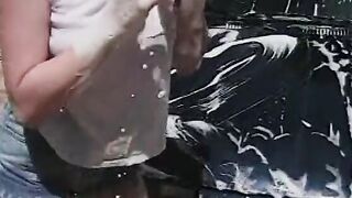 Pony tailed coed fucks hunk outdoor